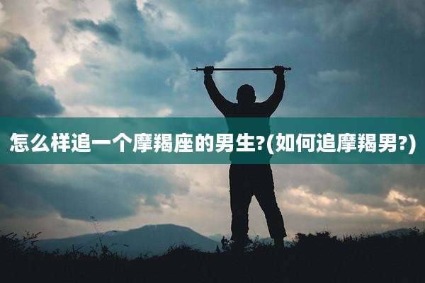 怎么样追一个摩羯座的男生?(如何追摩羯男?)