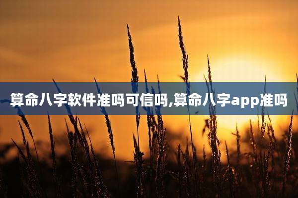 算命八字软件准吗可信吗,算命八字app准吗