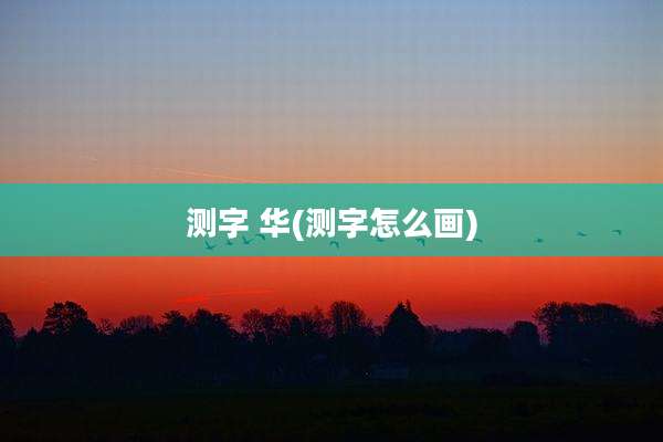 测字 华(测字怎么画)