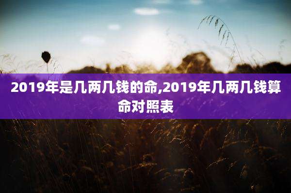 2019年是几两几钱的命,2019年几两几钱算命对照表