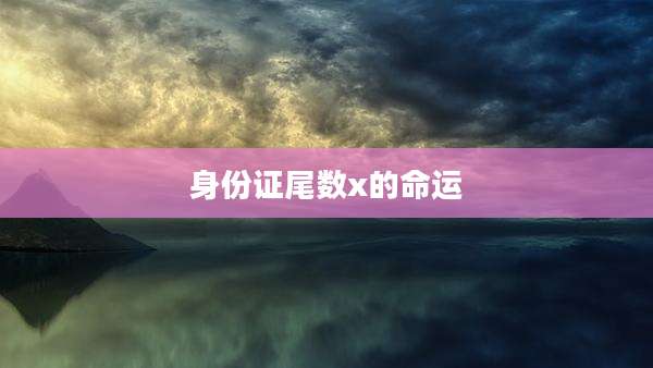 身份证尾数x的命运