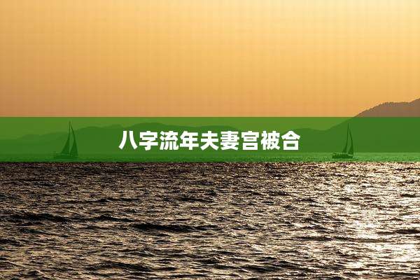 八字流年夫妻宫被合