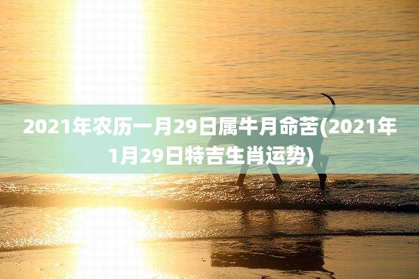 2021年农历一月29日属牛月命苦(2021年1月29日特吉生肖运势)