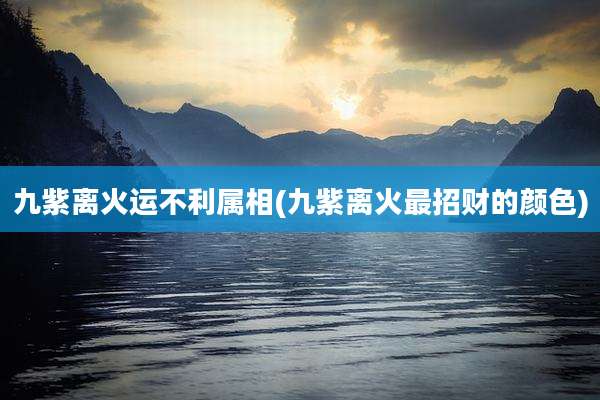 九紫离火运不利属相(九紫离火最招财的颜色)