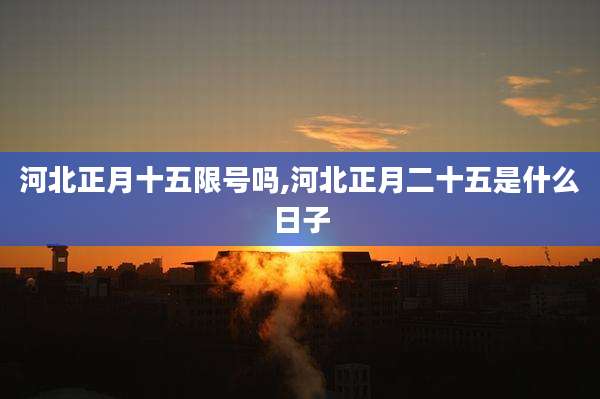 河北正月十五限号吗,河北正月二十五是什么日子