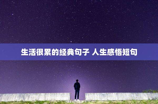 生活很累的经典句子 人生感悟短句