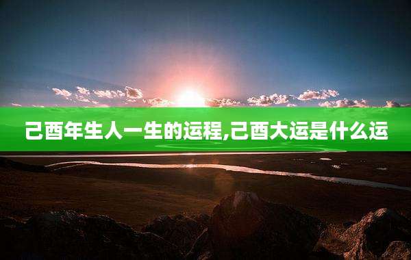 己酉年生人一生的运程,己酉大运是什么运
