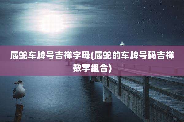 属蛇车牌号吉祥字母(属蛇的车牌号码吉祥数字组合)