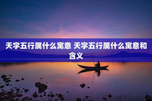 天字五行属什么寓意 天字五行属什么寓意和含义