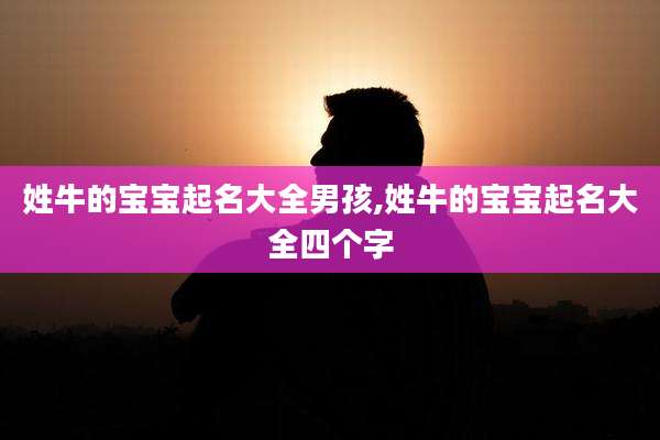 姓牛的宝宝起名大全男孩,姓牛的宝宝起名大全四个字