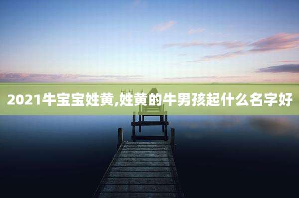 2021牛宝宝姓黄,姓黄的牛男孩起什么名字好