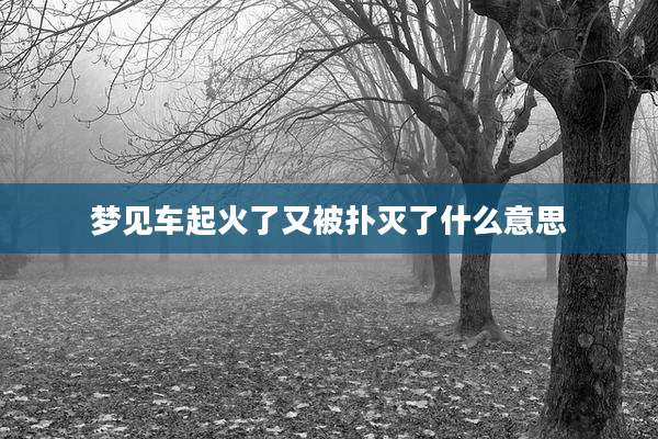 梦见车起火了又被扑灭了什么意思
