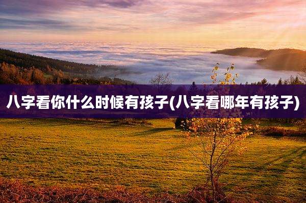 八字看你什么时候有孩子(八字看哪年有孩子)