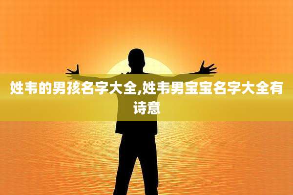 姓韦的男孩名字大全,姓韦男宝宝名字大全有诗意