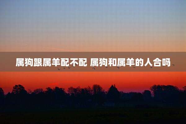 属狗跟属羊配不配 属狗和属羊的人合吗