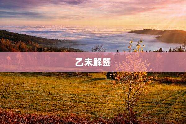 乙未解签