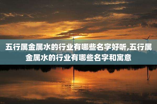 五行属金属水的行业有哪些名字好听,五行属金属水的行业有哪些名字和寓意