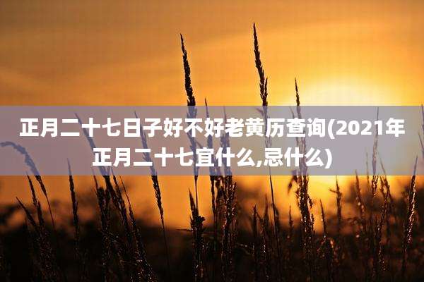 正月二十七日子好不好老黄历查询(2021年正月二十七宜什么,忌什么)