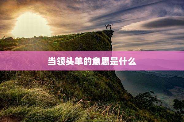 当领头羊的意思是什么