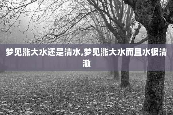 梦见涨大水还是清水,梦见涨大水而且水很清澈