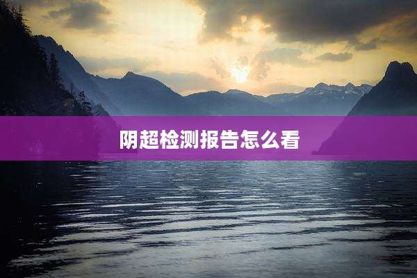 阴超检测报告怎么看