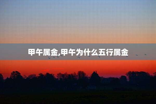 甲午属金,甲午为什么五行属金