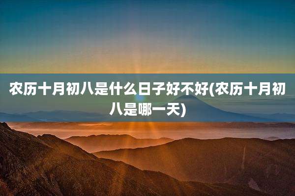 农历十月初八是什么日子好不好(农历十月初八是哪一天)
