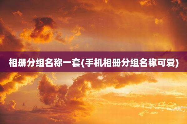 相册分组名称一套(手机相册分组名称可爱)