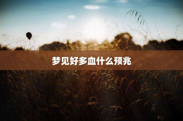 梦见好多血什么预兆