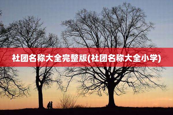 社团名称大全完整版(社团名称大全小学)