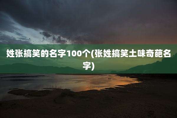 姓张搞笑的名字100个(张姓搞笑土味奇葩名字)