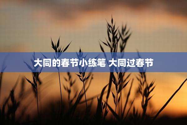 大同的春节小练笔 大同过春节