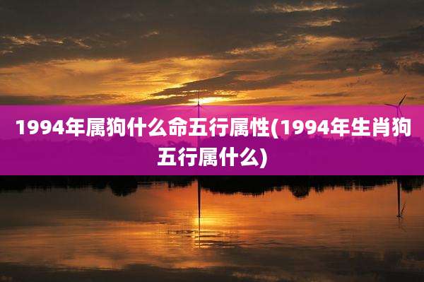 1994年属狗什么命五行属性(1994年生肖狗五行属什么)