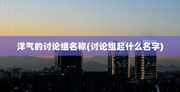 洋气的讨论组名称(讨论组起什么名字)