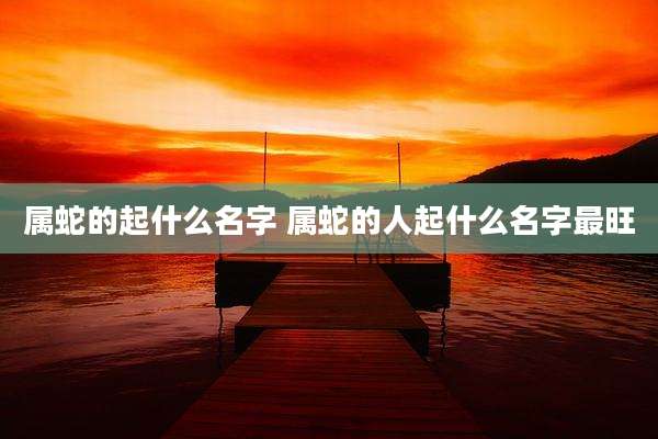 属蛇的起什么名字 属蛇的人起什么名字最旺