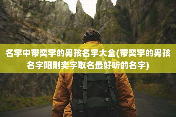 名字中带奕字的男孩名字大全(带奕字的男孩名字阳刚奕字取名最好听的名字)