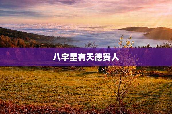 八字里有天德贵人