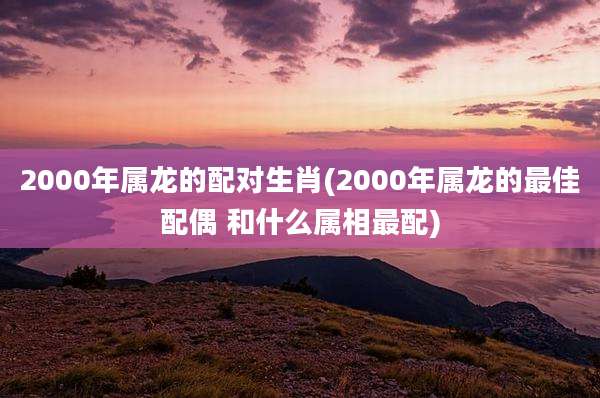 2000年属龙的配对生肖(2000年属龙的最佳配偶 和什么属相最配)