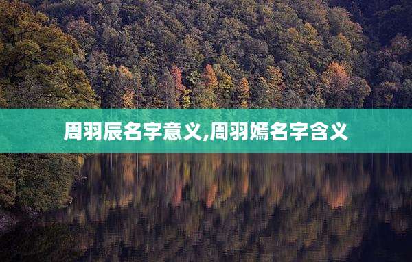 周羽辰名字意义,周羽嫣名字含义
