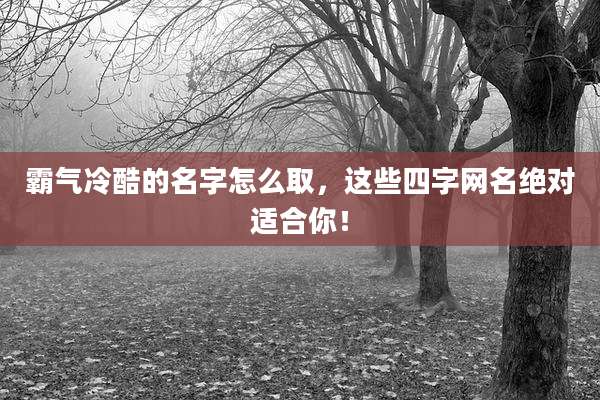 霸气冷酷的名字怎么取,这些四字网名绝对适合你!