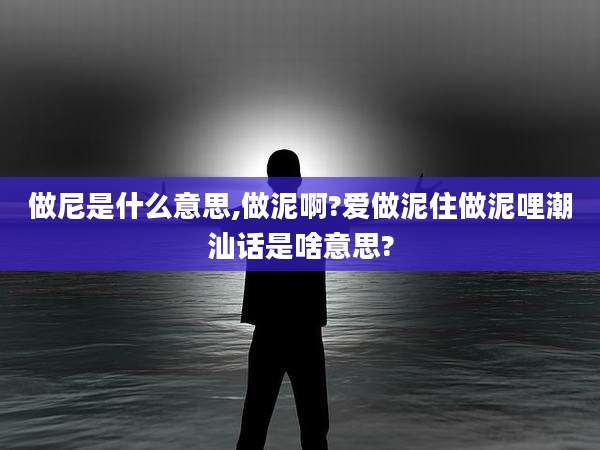 做尼是什么意思,做泥啊?爱做泥住做泥哩潮汕话是啥意思?