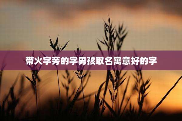 带火字旁的字男孩取名寓意好的字