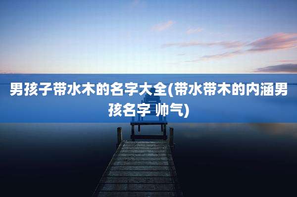 男孩子带水木的名字大全(带水带木的内涵男孩名字 帅气)