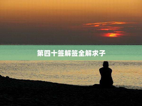 第四十签解签全解求子