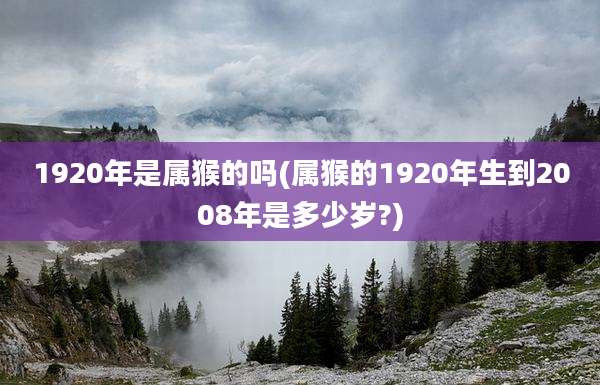 1920年是属猴的吗(属猴的1920年生到2008年是多少岁?)