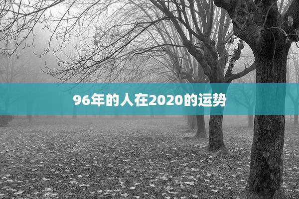 96年的人在2020的运势
