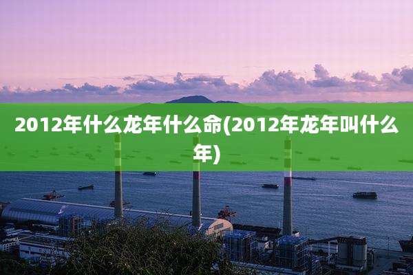 2012年什么龙年什么命(2012年龙年叫什么年)