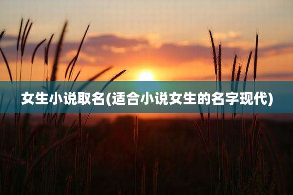 女生小说取名(适合小说女生的名字现代)