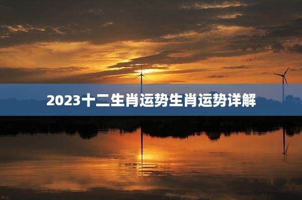 2023十二生肖运势生肖运势详解