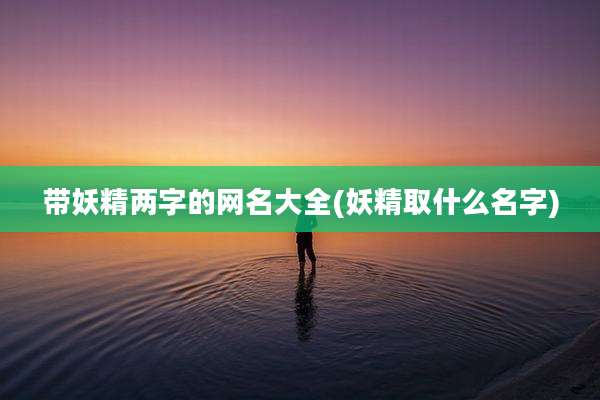 带妖精两字的网名大全(妖精取什么名字)